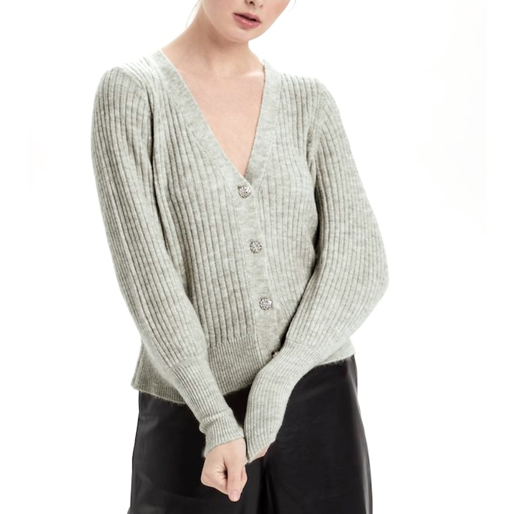 BARTOLINI by Benedetta Italy Cashmere Cropped Cardigan - Size L - Light Gray